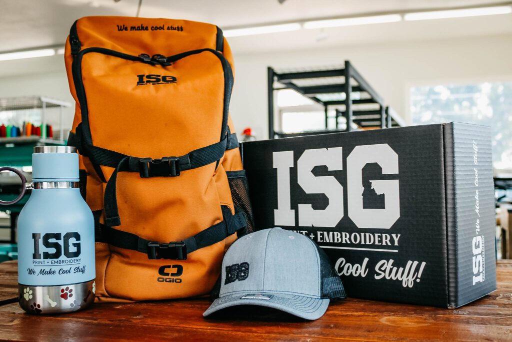 ISG Print Branded merch - backpack, water bottle, hat